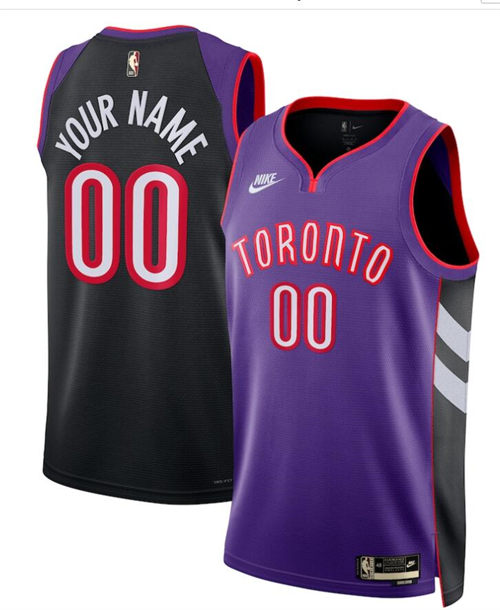 Mens Youth Toronto Raptors Custom Purple Black Classic Edition Jersey
